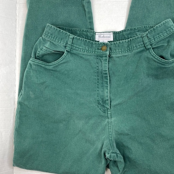 Vintage Dark Green High Waisted Tapered Leg Jean Trouser - Picture 3 of 4